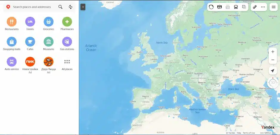 Yandex Maps - MapQuest Alternatives